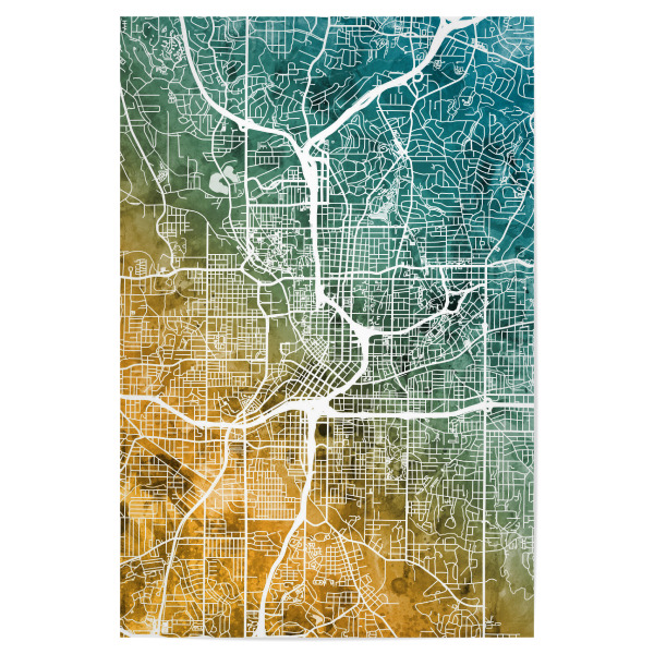 Poster 30x20 cm "Atlanta Georgia City Map 5" artboxONE - Städte,Städte / Weitere,Kartografie