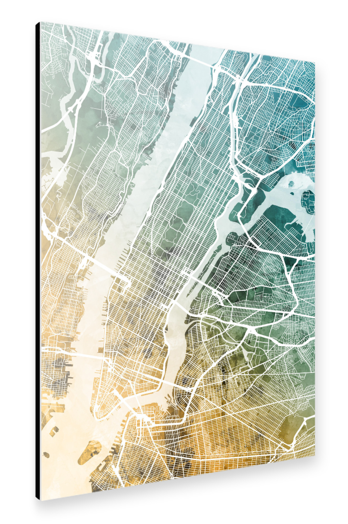 Alu-Dibond "New York City Street Map 6" 30x20 cm artboxONE