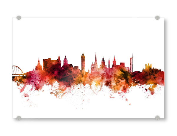 Acrylglasbild "Glasgow Scotland Skyline Red" artboxONE - Städte,Reise