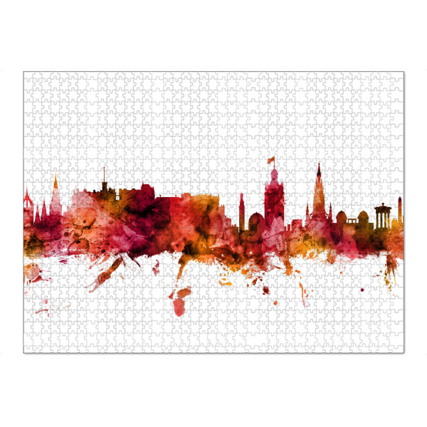 Puzzle Ravensburger "Edinburgh Scotland Skyline Red" artboxONE - Städte,Reise