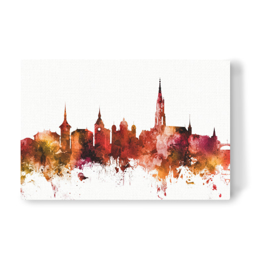 Bern Switzerland Skyline Red