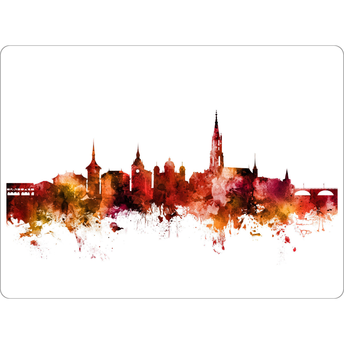 Tischset "Bern Switzerland Skyline Red" artboxONE - Städte,Reise