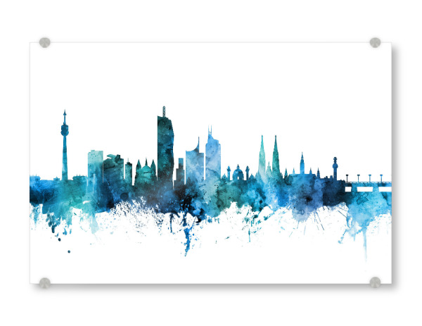 Acrylglasbild "Vienna Austria Skyline Blue" artboxONE - Reise,Städte / Wien