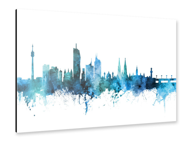 Alu-Dibond "Vienna Austria Skyline Blue" 30x20 cm artboxONE