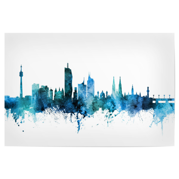 Poster "Vienna Austria Skyline Blue" artboxONE - Reise,Städte / Wien