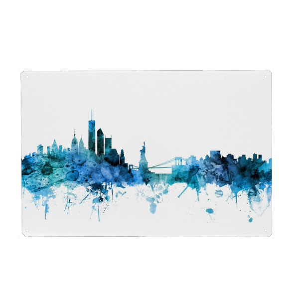 Holzbild "New York Skyline Blue" artboxONE - Städte / New York,Reise