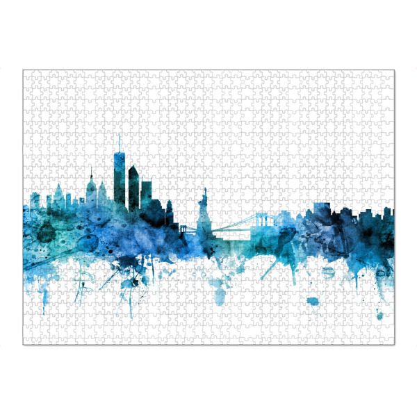 Puzzle Ravensburger "New York Skyline Blue" artboxONE - Städte / New York,Reise