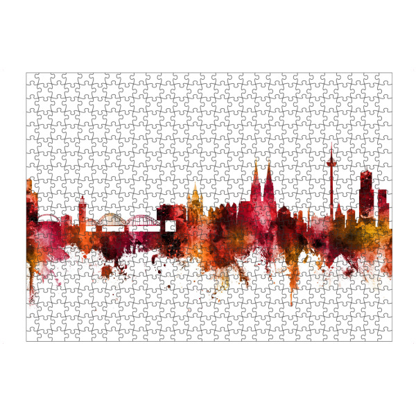 Puzzle Ravensburger "Cologne Germany Skyline Red" artboxONE - Städte / Köln,Reise - Cologne,Skyline,Germany,Watercolour,Red - Bild cologne