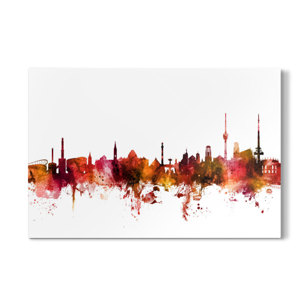 Galerie-Print "Stuttgart Germany Skyline Red" 30x20 cm artboxONE