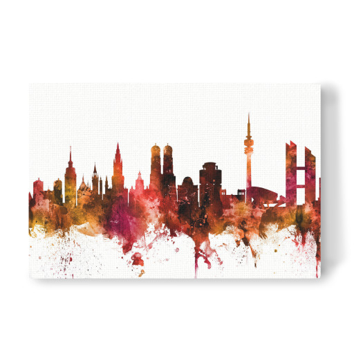 Munich Germany Skyline Red Munich Germany Skyline Red