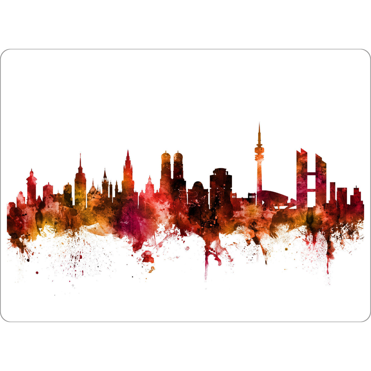 Tischset "Munich Germany Skyline Red" artboxONE - Städte / München,Reise