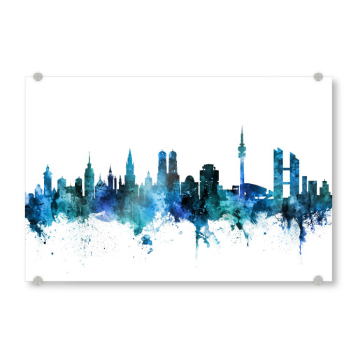 Munich Germany Skyline Blue
