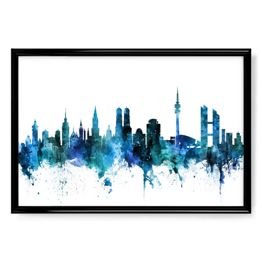 Munich Germany Skyline Blue
