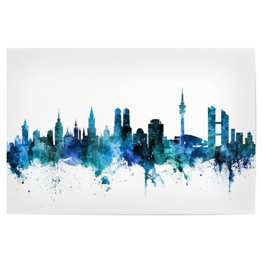Munich Germany Skyline Blue