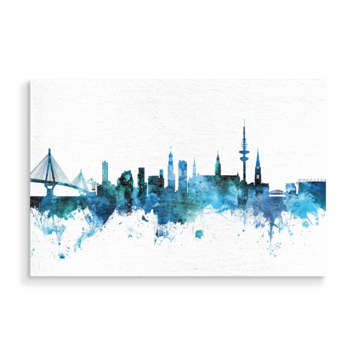 Hamburg Germany Skyline Blue