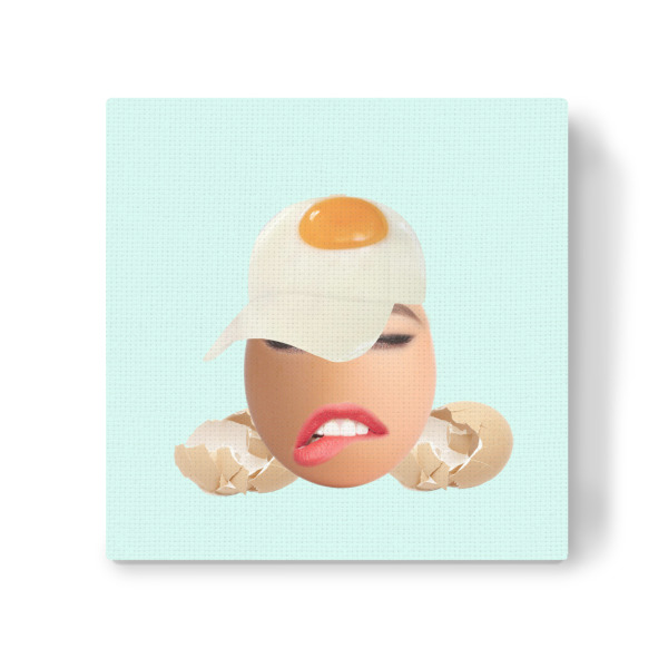 Leinwandbild "Egg crack" artboxONE - Essen & Trinken,Abstrakt,Lustig