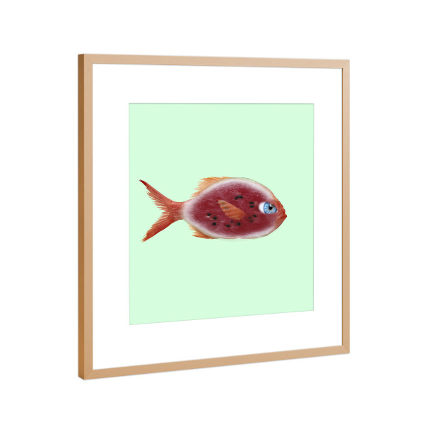 Poster mit Rahmen Kupfer "Red Fish" artboxONE - Tiere,Abstrakt