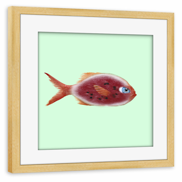 Poster mit Rahmen kiefer "Red Fish" artboxONE - Tiere,Abstrakt