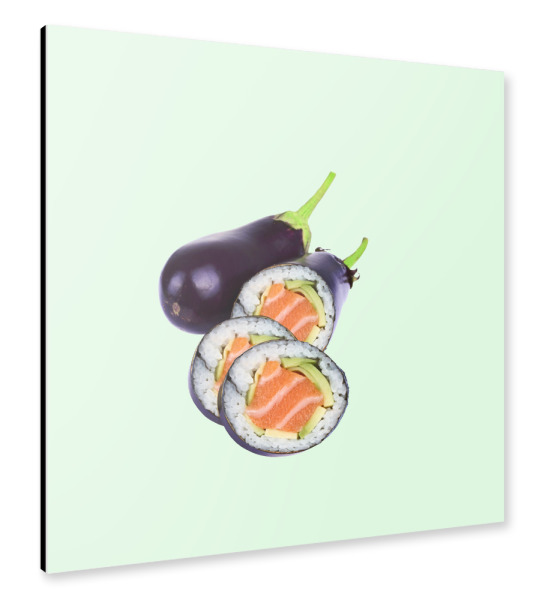 Alu-Dibond "Eggplant sushi" 30x30 cm artboxONE