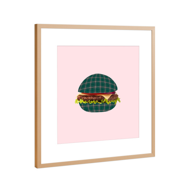 Poster mit Rahmen Kupfer "Hamburger tartan" artboxONE - Essen & Trinken,Abstrakt
