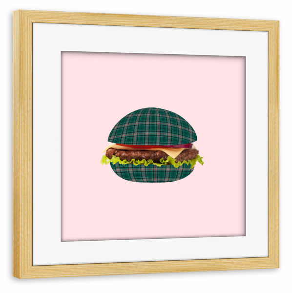 Poster mit Rahmen kiefer "Hamburger tartan" artboxONE - Essen & Trinken,Abstrakt