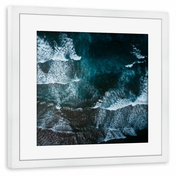 Poster mit Rahmen weiß "WAVES - ATLANTIC OCEAN" artboxONE - Natur,Reise,Reise / Strand und Meer - Waves
