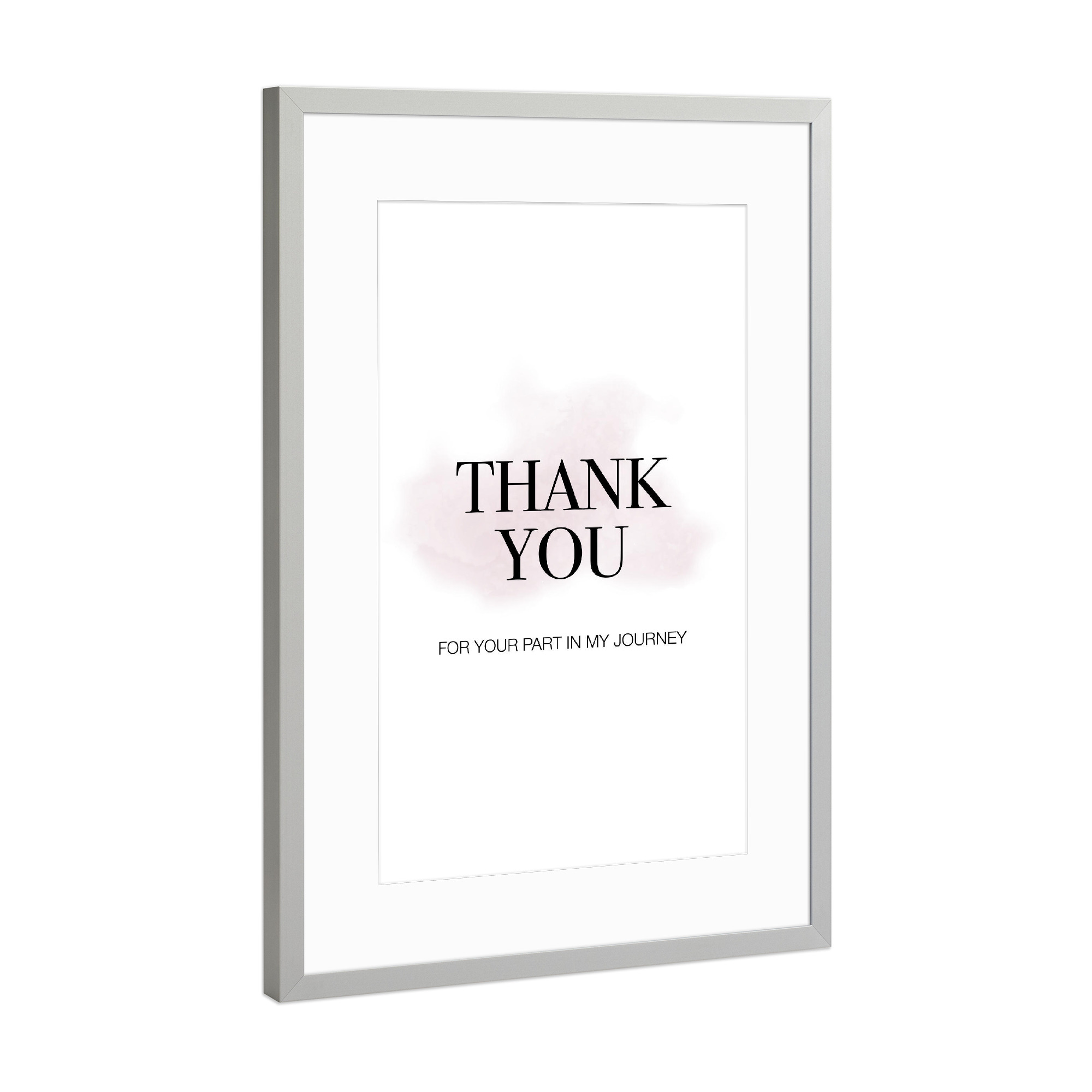 Poster mit Rahmen Silber "Thank You 4" artboxONE - Typografie,Liebe