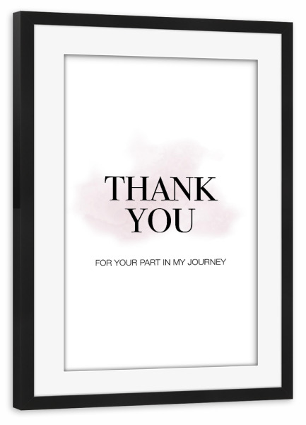 Poster mit Rahmen schwarz "Thank You 4" artboxONE - Typografie,Liebe