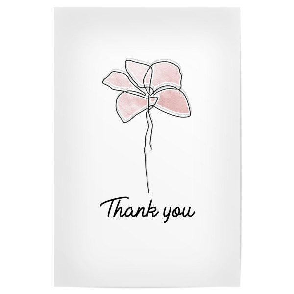 Poster 30x20 cm "Thank You Flower" artboxONE - Typografie,Floral,Liebe
