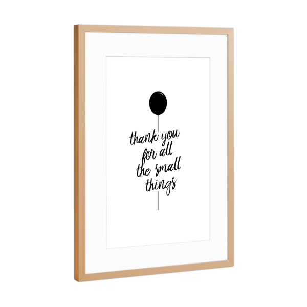 Poster mit Rahmen Kupfer "Small Things" artboxONE - Typografie,Schwarzweiß,Liebe