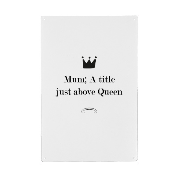 Holzbild "Mum Queen" artboxONE - Typografie,Schwarzweiß,Für Mama