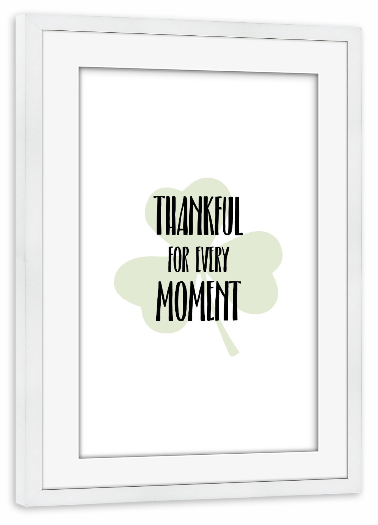 Poster mit Rahmen weiß "Thankful" artboxONE - Typografie