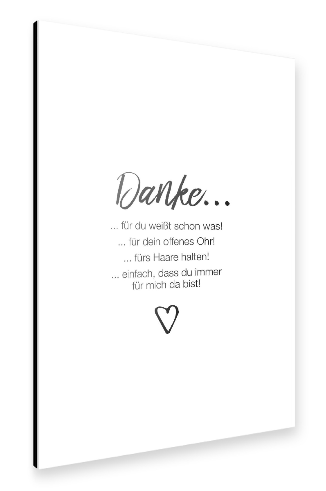 Alu-Dibond "Danke 01" 75x50 cm artboxONE