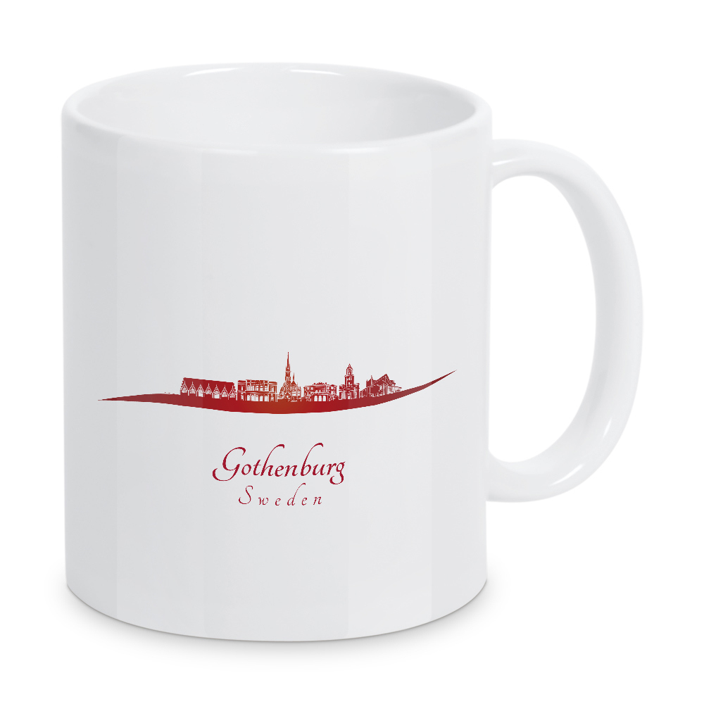 Tasse "Göteborg-Skyline in Rot" artboxONE - Städte