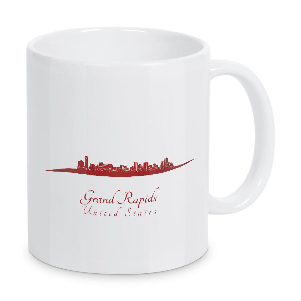 Tasse "Skyline von Grand Rapids in Rot" artboxONE - Städte