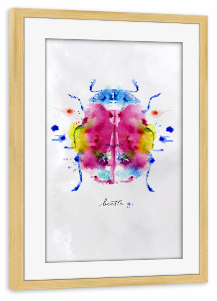 Poster mit Rahmen kiefer "Monotype color beetle" artboxONE - Natur,Tiere