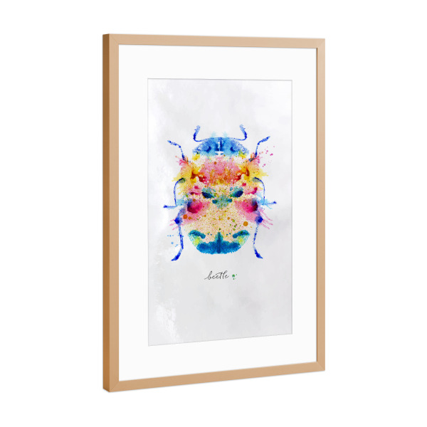 Poster mit Rahmen Kupfer "Monotype vivid beetle" artboxONE - Reise,Tiere