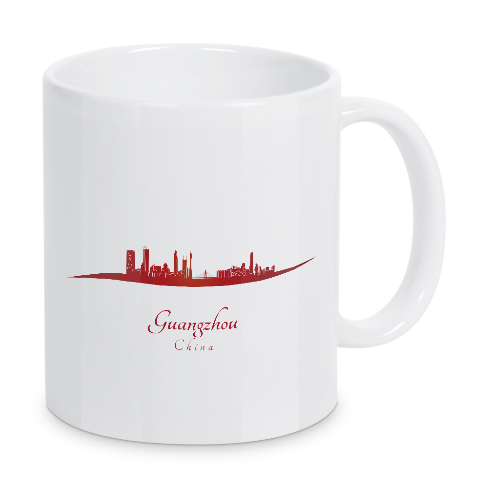 Tasse "Guangzhou-Skyline in Rot" artboxONE - Städte