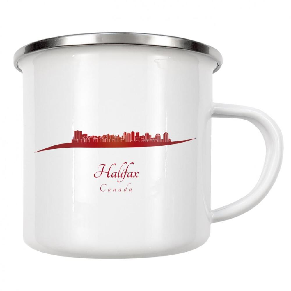 Emaille Tasse "Halifax-Skyline im Rot" artboxONE - Städte