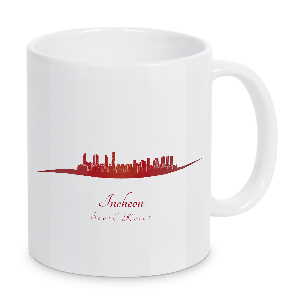 Tasse "Skyline von Incheon in Rot" artboxONE - Städte