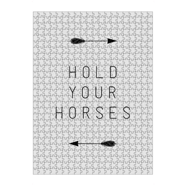 artboxONE Puzzle "Hold Your Horses Arrow" artboxONE - Typografie,Tiere,Lustig