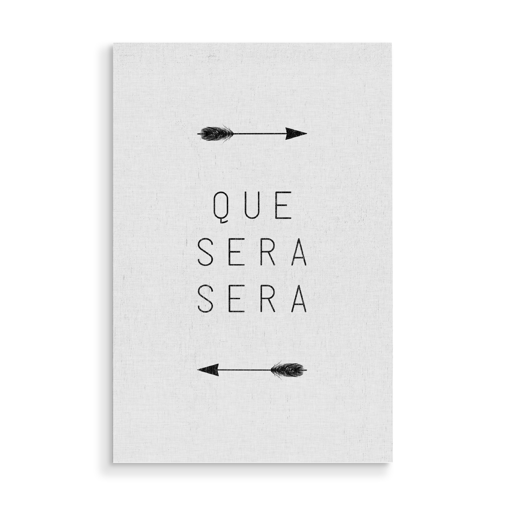 Holzbild "Que Sera Sera Arrow" artboxONE - Typografie,Musik