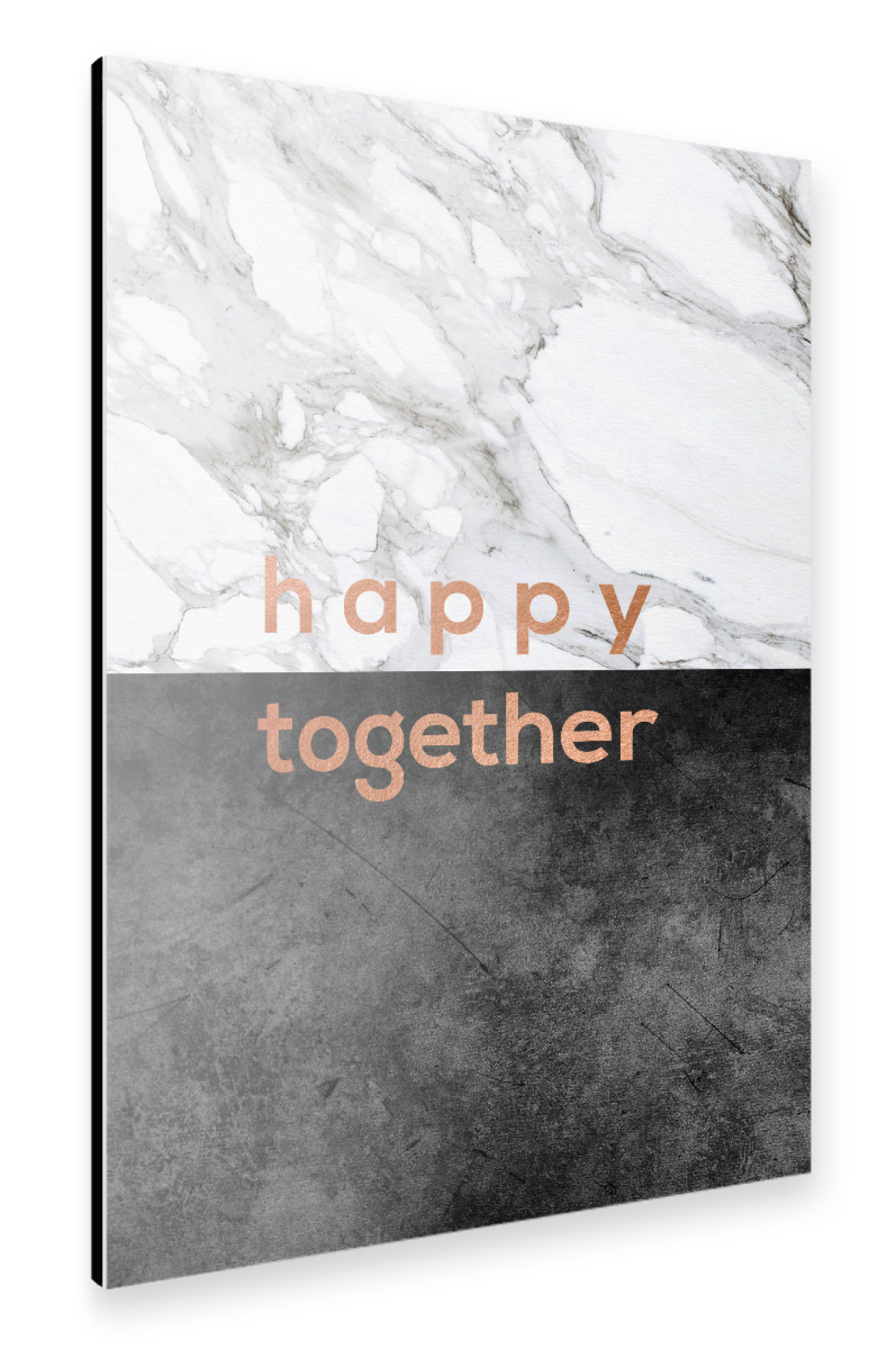 Alu-Dibond "Happy Together Copper" 30x20 cm artboxONE
