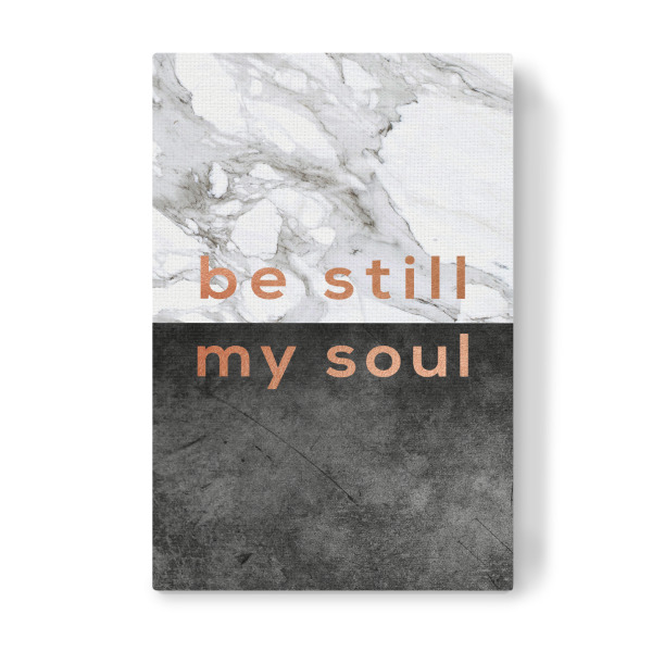 Leinwandbild "Be Still My Soul Copper" artboxONE - Typografie,Liebe,Marmor