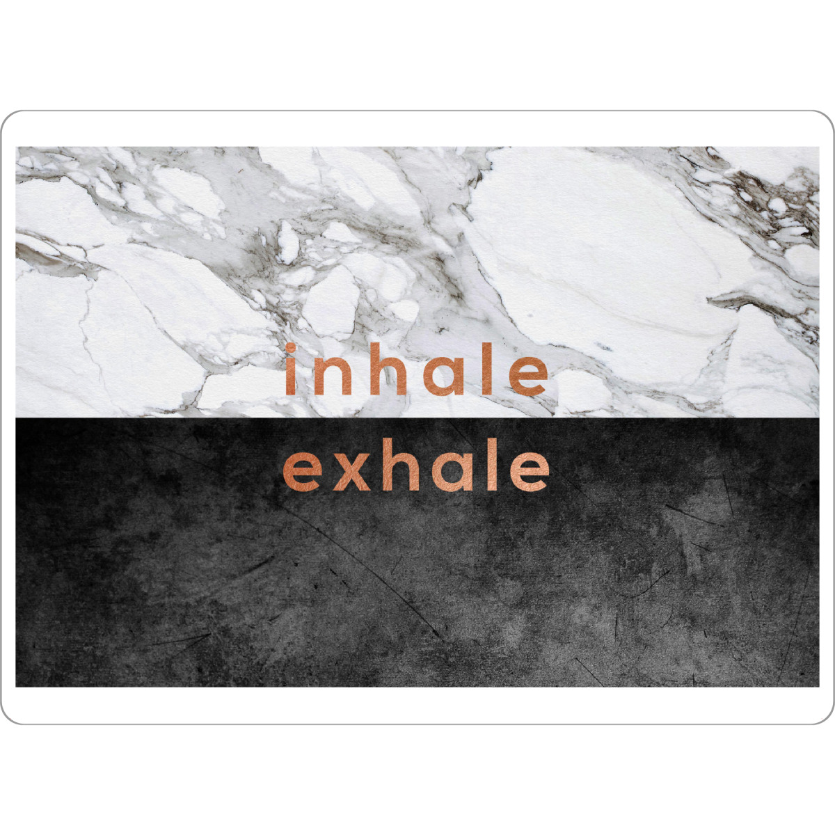 Tischset "Inhale Exhale Copper" artboxONE - Typografie,Schwarzweiß,Marmor