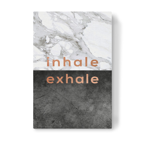 Leinwandbild "Inhale Exhale Copper" artboxONE - Typografie,Schwarzweiß,Marmor