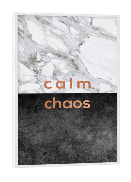Poster mit weißem Rahmen "Calm Chaos Copper" artboxONE - Typografie,Marmor