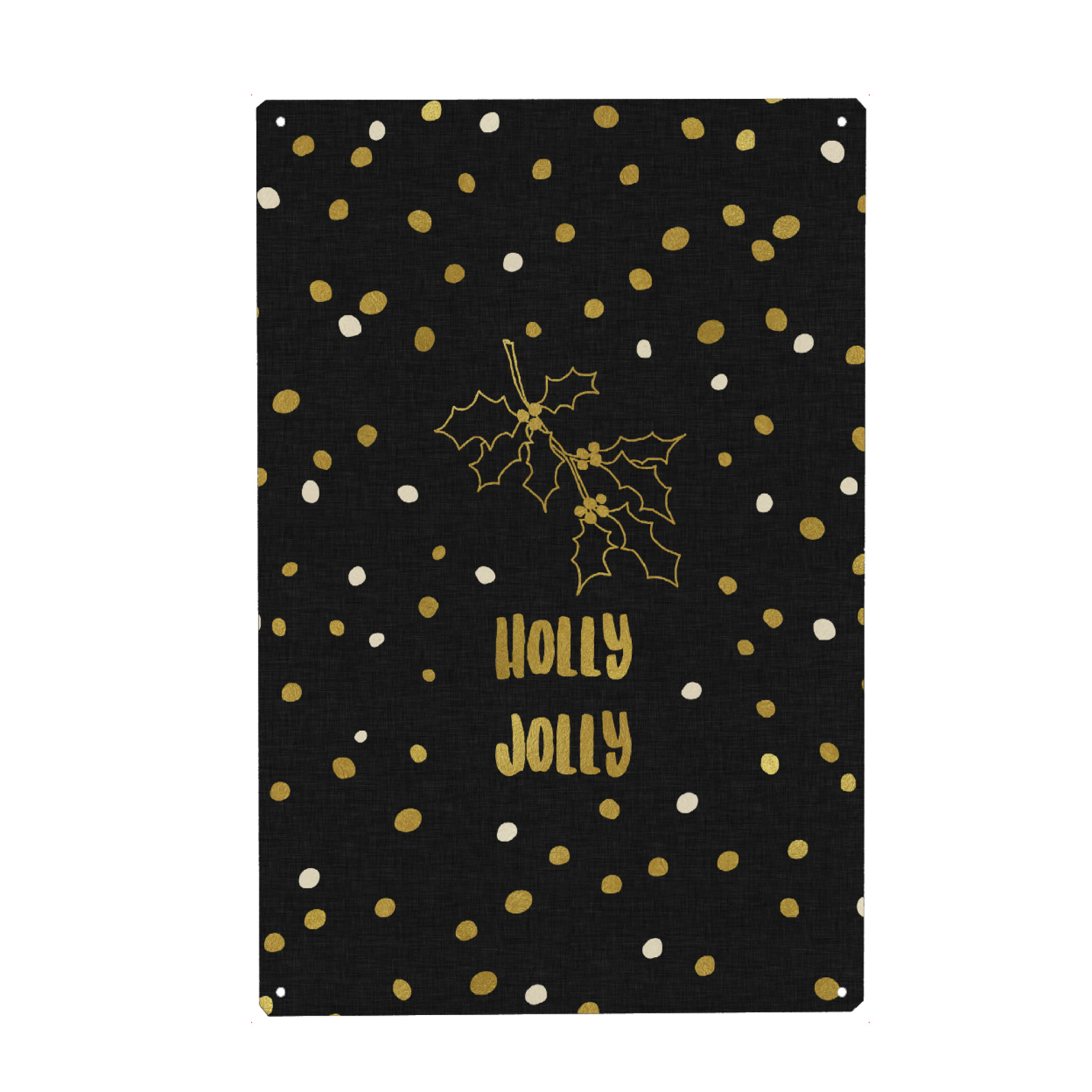 Metall Poster "Holly Jolly 3" artboxONE - Typografie,Weihnachten