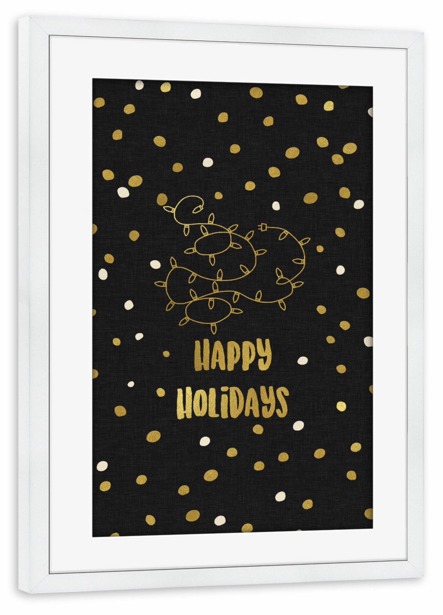 Poster mit Rahmen weiß "Happy Holidays" artboxONE - Typografie,Weihnachten