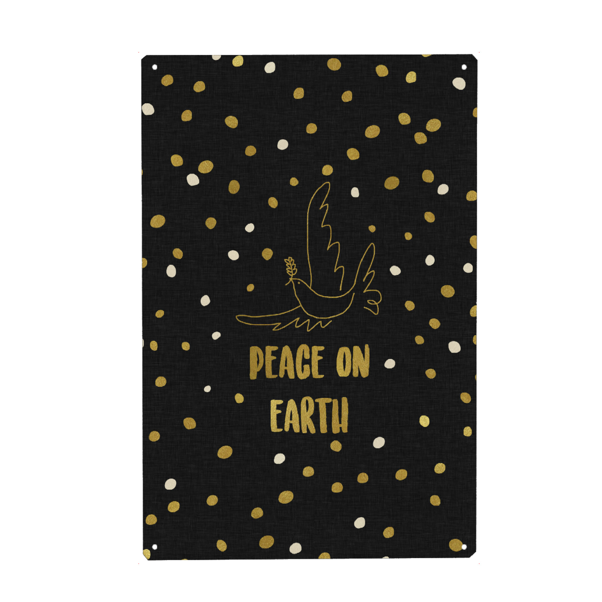 Metall Poster "Peace on Earth" artboxONE - Typografie,Tiere,Weihnachten